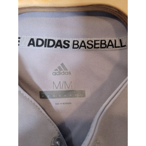 Adidas Practice Baseball Jersey Size Medium Gray Short Sleeve Button Up‎ - Picture 4 of 6